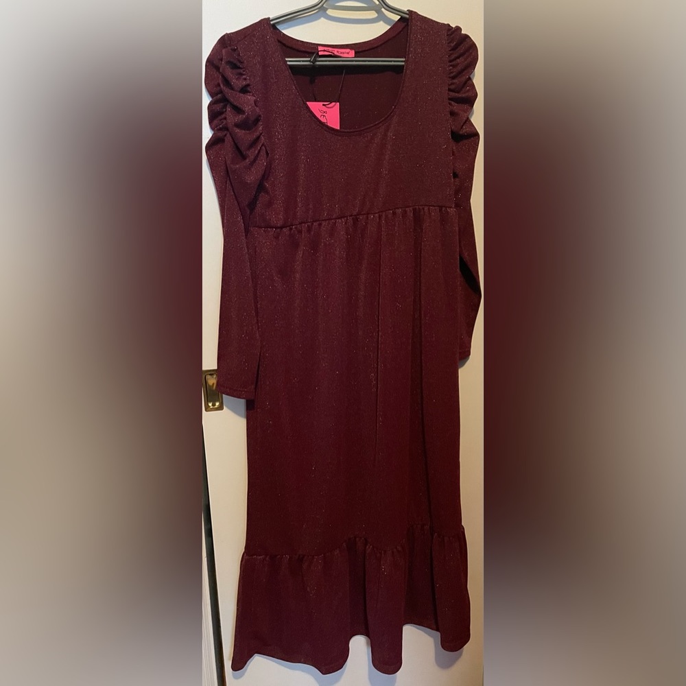 BETSEY JOHNSON Shimmer Maroon Dress